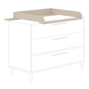 Plan à langer pour commode 3 tiroirs Eefje 123 x 93 x 57 cm Cashmere Beige 