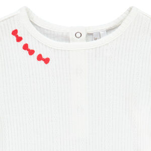T-shirt manches longues côtelé en coton pour bébé fille 