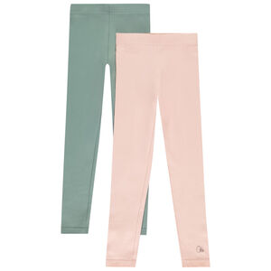 Set van 2 effen jersey leggings voor meisjes 