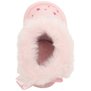 Bottines souples pour bébé fille à étoiles et fausse fourrure 