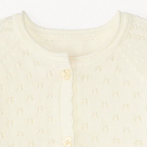 Gilet style boléro en tricot ajouré pour bébé fille 
