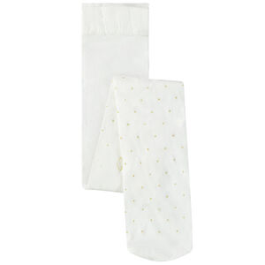 Dunne panty met gouden stippen en strikjes 