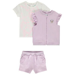 Ensemble 3 pièces molletonné avec gilet Minnie Disney pour bébé fille 