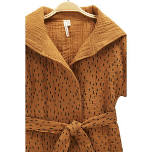 Peignoir de bain à capuche imprimé en gaze de coton 