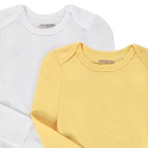 Lot de 5 bodies manches longues en coton uni pour bébé garçon 