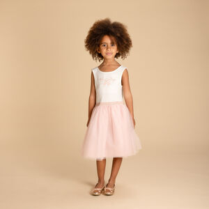 Robe sans manches bi-matières avec cape papillon pour fille 