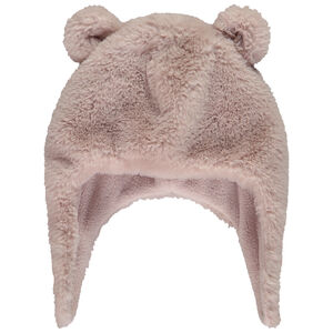 Bonnet en sherpa avec oreilles d'ours ludique en relief pour bébé fille 