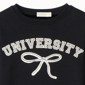 Sweatshirt fleece met fluweel, oversize model, University print, voor meisjes 