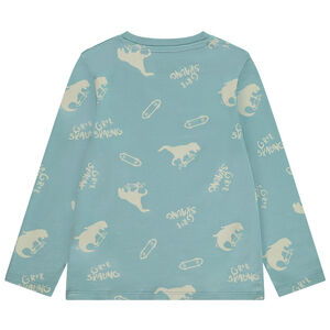 Langarm T-shirt met T-Rex print jongens 