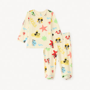 Set pyjama 2-delig Mickey Disney voor jongen met verschillende afwerkingen afhankelijk van de leeftijd. 