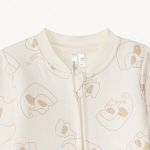 Dors-bien en velours imprimé éléphant pour bébé garçon  