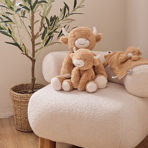 Kleine pluche Fluffy Highland-koe beige uit collectie Fluffy, Orso & Lily 