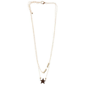 Dubbel rij gouden ketting met ster hanger meisjes 
