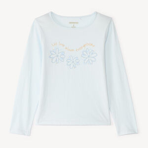 Langarm T-shirt met glanzende print voor meisjes 