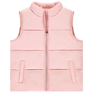 Doudoune sans manches uni en toile mat pour fille  