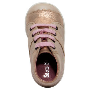 Bottillons beiges et dorés à lacets 