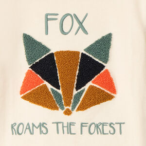 T-shirt manches longues uni à motif brodé effet bouclette pour garçon  