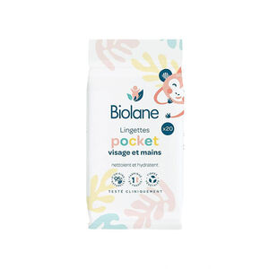 Lingettes pocket visage et mains x20 