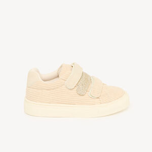 Baskets basses fille en velours avec fermeture velcro 