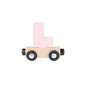 Houten "L" wagon - lichtroze 