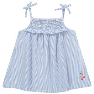 Top met dunne bretellen en strepen overal 