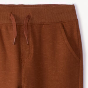 Joggingbroek in fleece slub effen voor jongens 