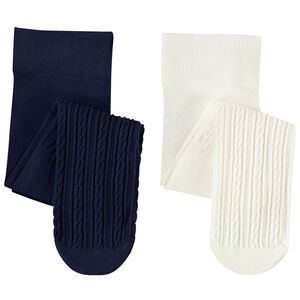 Set van 2 paren van dikke gedraaide panty