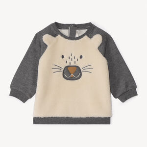 Speelse sweat met twee verschillende stoffen voor babyjongens 