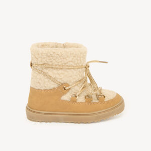 Girls' lace-up ankle boots with zip in faux fur 
