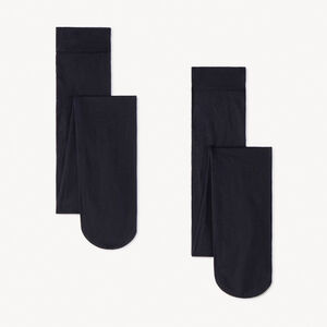 Set van 2 paren van dunne, effen microvezel panty