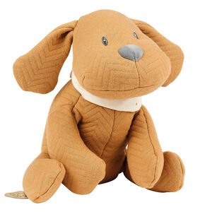 Peluche chien Charlie en jacquard - Caramel 