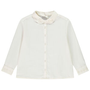 Lange mouwen blouse met geborduurd kraagje voor meisjes 