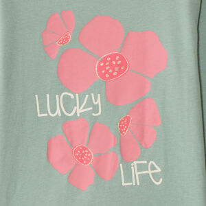 T-shirt manches longues printé à paillettes fille 