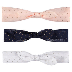 Set van 3 gebonden haarbanden met gouden sterren voor meisjes 