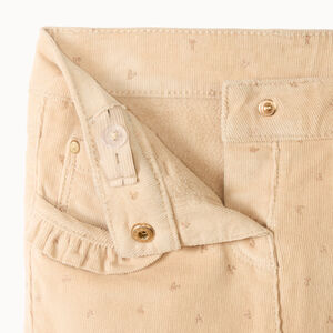 Fluwelen joggingbroek met fleece voering en gouden hartprint voor babymeisje 
