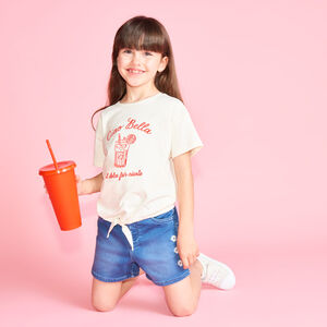 Korte mouwen knoop T-shirt voor meisjes 