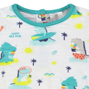Ensemble barboteuse + t-shirt imprimé dinosaures pour bébé garçon 