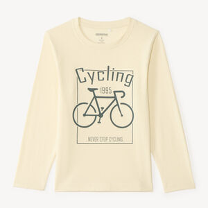 T-shirt met lange mouwen sportprint voor jongens 
