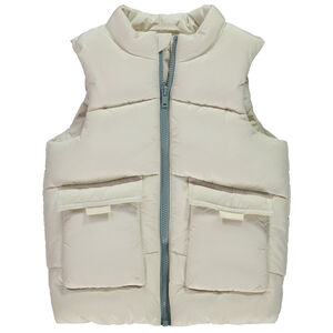 Mouwloze donsjas gevoerd met microfleece voor baby jongen 