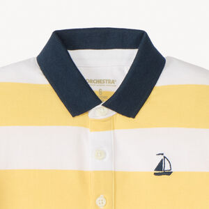 Poloshirt met korte mouwen en gestreept ontwerp met bootbrodering voor jongens 