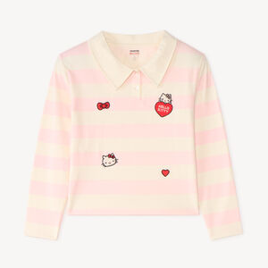 Polo voor meisjes met lange mouwen en Hello Kitty-patch 