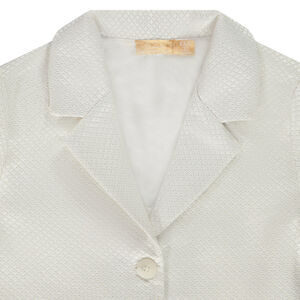 Korte blazerjas in jacquard en lurex voor meisjes 