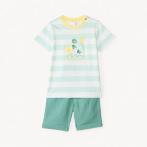 Twee-delige set met kortemouwen t-shirt + shorts voor babyjongen 