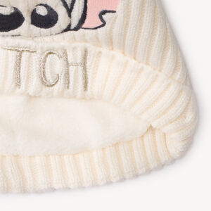 Gebreide ribmuts Stitch Disney voor meisjes met grote pompon 