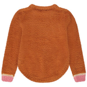 Pull en tricot jacquard effet fourrure fille 