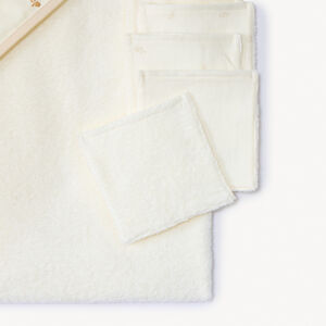 Tweekleurige badset met badcape en fantasiewashandje voor baby 