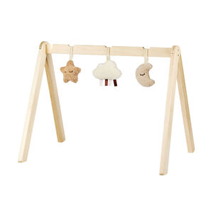 Arche en bois avec 3 jouets Teddy Bouclette beige 