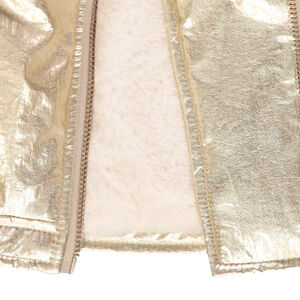 Metallic perfecto met gouden klinknagels en ritszakken 