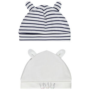 Lot de 2 bonnets en jersey avec oreilles en 3D pour bébé 