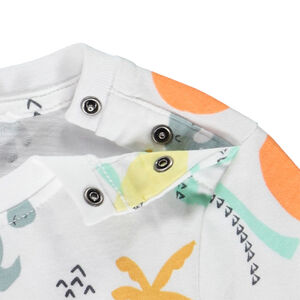 T-shirt korte mouwen met fantasieprint voor baby jongen 